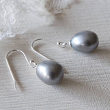 Grey Pearl Drop Earrings