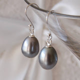 Grey Pearl Drop Earrings