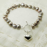 Pearl Bracelet With Heart Charm