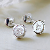 Tiny Sterling Silver Button Earrings