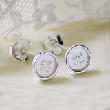 Tiny Sterling Silver Button Earrings