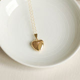 Solid 9ct Gold Engraved Heart Locket Necklace