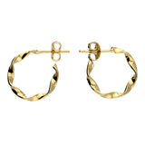 Gold Twisted Hoop Stud Earrings