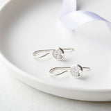 Sterling Silver Diamante Wire Earrings