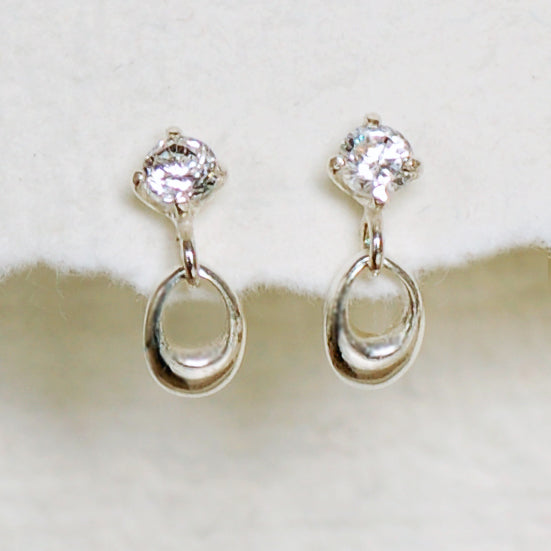 Silver Diamante Drop Earrings