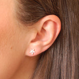 Diamante Star Flower Earrings