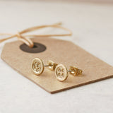 Gold Button Stud Earrings