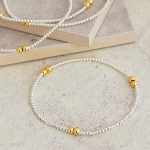 Gold and Silver Bead Bracelet