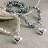 Pearl Necklace with Heart Charm