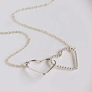 Silver Interlocking Hearts Necklace