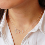 Silver Interlocking Hearts Necklace