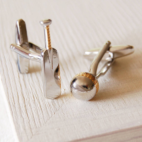 Cricket Bat and Ball Cufflinks