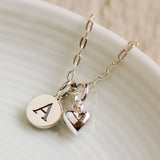 Personalised Initial Necklace with Heart Charm