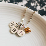 Personalised Initial Necklace with Heart Charm